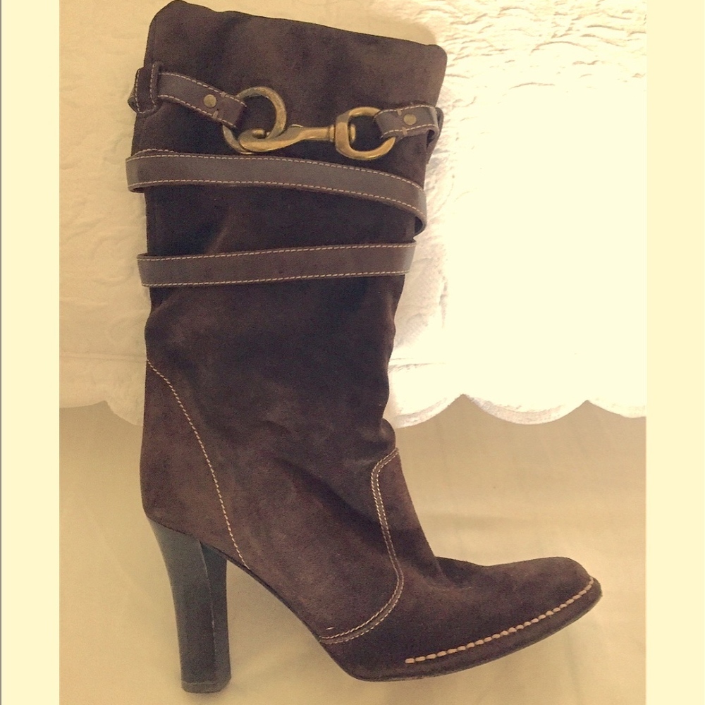 Coach Suede Boots with Horsebit detail.
